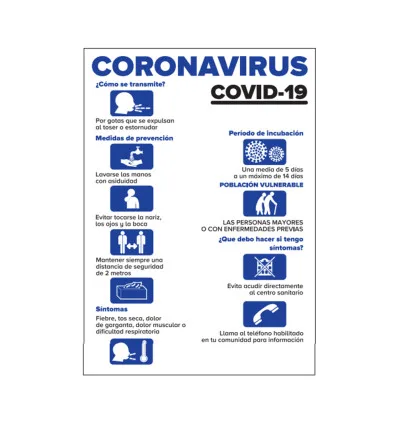 Etichetta informativa – precauzioni per covid-19