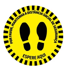 Adhésif de signalisation rond pour sols - distance de sécurité