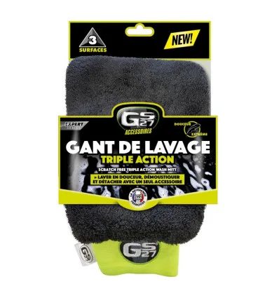 Gant de lavage triple action