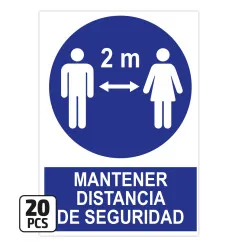 Kit d’affiches « gardez une distance de sécurité », 20 pièces