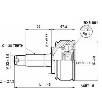 Front and rear drive shaft end Bmw X5 E53