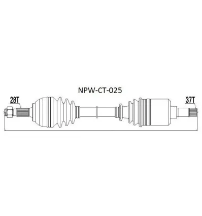 Cardan de transmission avant gauche Citroen Jumpy Fiat Scudo Peugeot Expert 2.0 Hdi D