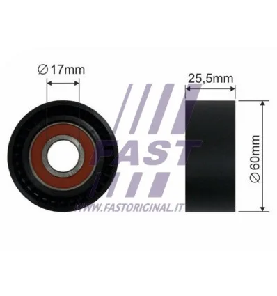 Puleggia tensore cinghia trapezoidale a costine compatibile per Peugeot Citroën Fiat Suzuki