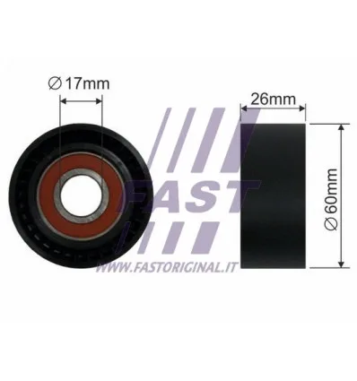 Puleggia tensore cinghia trapezoidale a costine compatibile per Citroën Peugeot Fiat Lancia Suzuki