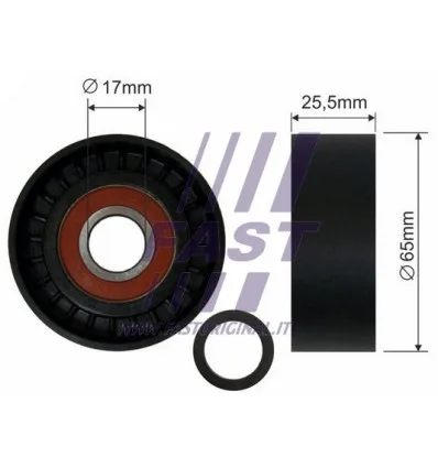 Pulley-tensioner ribbed V-belt compatible with Peugeot Ford Citroën Fiat