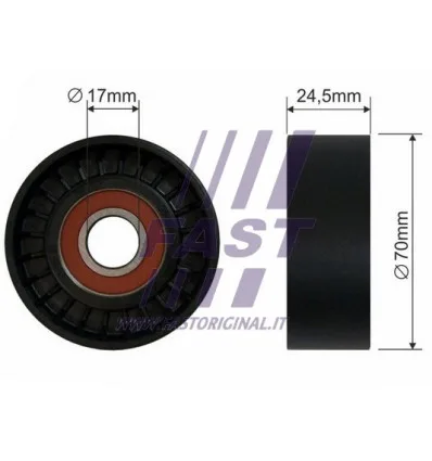 Poulie-tendeur courroie trapézoïdale à nervures compatible pour Peugeot Ford Fiat Volvo Citroën Lancia