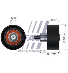Poulie renvoi/transmission courroie trapézoïdale à nervures compatible pour Citroën Peugeot Fiat