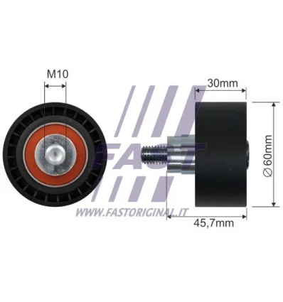 Poulie renvoi/transmission courroie trapézoïdale à nervures compatible pour Citroën Peugeot Fiat
