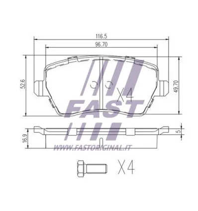 Brake pad kit for disc brake compatible with Dacia Renault Nissan Mercedes-Benz Lada