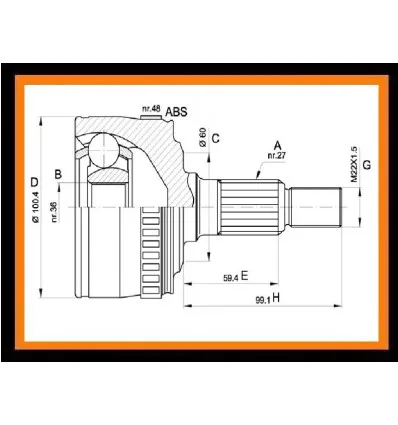 Tête de cardan avec soufflet pour Mercedes Vito 2.2CDi 108D avec 110D avec 112D