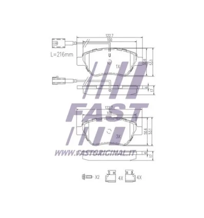 Kit de plaquettes de frein frein à disque compatible pour Fiat Citroën Peugeot