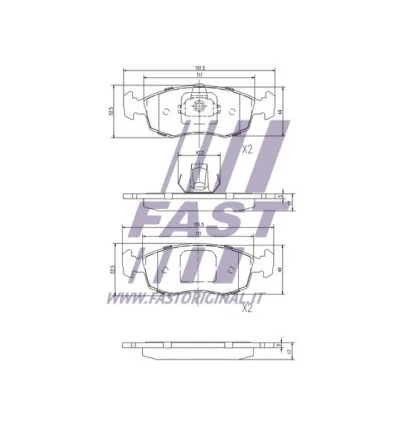 Brake pad kit for disc brake compatible with Fiat