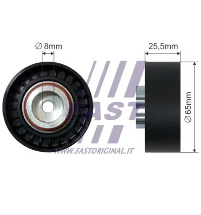 Pulley return/timing belt with ribs compatible with Ford jaguar Peugeot Citroën Fiat