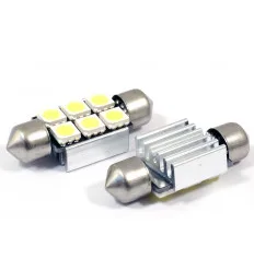 2 Ampoules Navettes à led effet Xénon c5w 37mm