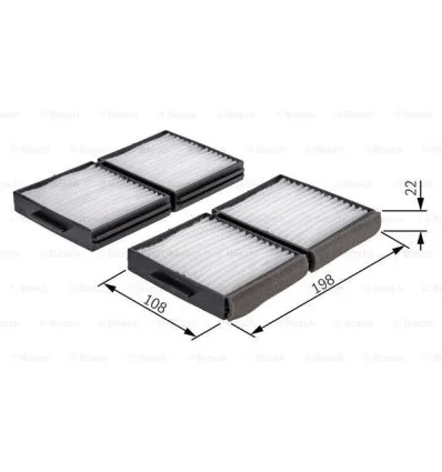 Jeu filtres d'habitacle Bosch 1 987 432 117 pour Mazda 323 626 Premacy