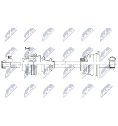 Arbre de transmission avant gauche NTY NPW-RE-165 pour Nissan Renault