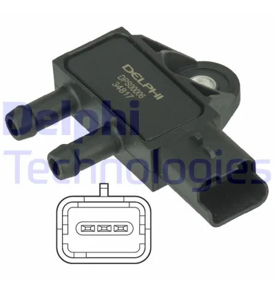 Capteur pression gaz d'échappement Delphi DPS00006 pour Citroën Ds Fiat Lancia Mini Peugeot