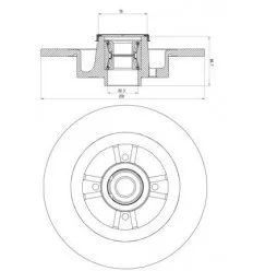 Disques arrières avec roulement Mégane2 pour Renault Scénic 2 270mm
