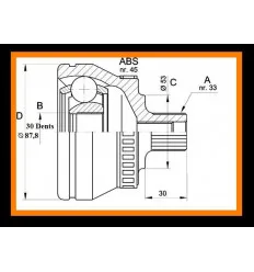 Tête de cardan avec soufflet pour Audi 80 B3 B4 1.6 1.8 2.0 1.9tDi