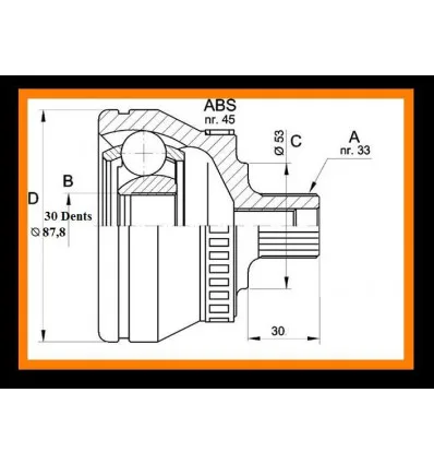 Tête de cardan avec soufflet pour Audi 80 B3 B4 1.6 1.8 2.0 1.9tDi