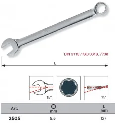 Clé de 5.5 plate polie 3505 Kraftwerk