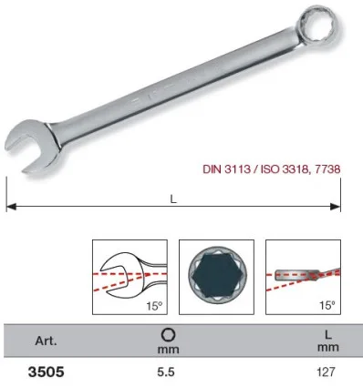 Clé de 5.5 plate polie 3505 Kraftwerk