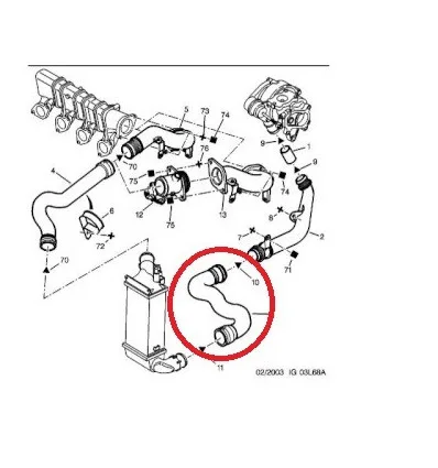 Turbo hose Peugeot 406 Citroen C5 2.0 HDI 110cv