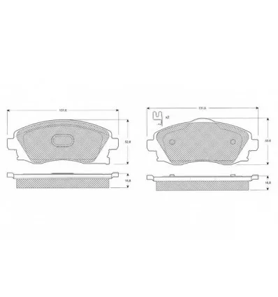 4 Plaquettes de frein avant pour Opel Corsa C Combo C Meriva A Tigra A