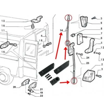 Kit réparation verrouillage porte arrière pour Citroën Jumper Fiat Ducato Peugeot Boxer