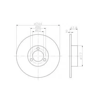 Disques de frein avant pour Citroën C15 Visa Peugeot 104