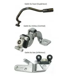 Kit 3 galets rouleaux de guidage porte lateale coulissante droite pour Citroën Jumper Peugeot Boxer Fiat Ducato