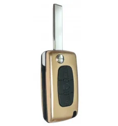 Coque de cle GOLD pour Citroën C4 Picasso C5 C8 Jumpy 3 Peugeot 207 307 308 407 508 3008 5008 RCZ
