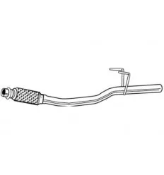 Tuyau d'échappement intermédiaire pour Peugeot 206 1.4 Hdi