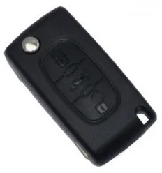 Coque de cle pour Citroën C4 Peugeot 207 307 407 (Bouton coffre avec Emplacement de pile)