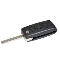 Coque de cle pour Citroën C8 Peugeot 1007 807 (4 Boutons avec Emplacement pile avec Rainure)
