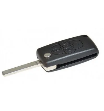 Coque de cle pour Citroën C8 Peugeot 1007 807 (4 Boutons avec Emplacement pile avec Rainure)