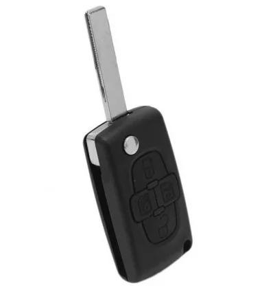 Coque de cle pour Citroën C8 Peugeot 1007 807 (4 Boutons avec Emplacement pile)