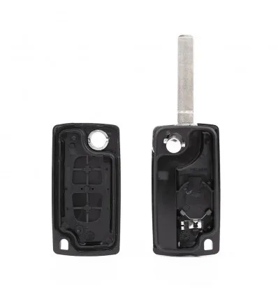 Coque de cle pour Peugeot 406 (2 Boutons avec Emplacement de pile)
